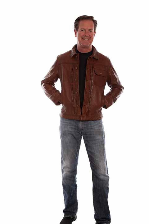 Scully Leather Leatherwear Mens Brown Men's Button Up