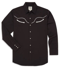Men's Ely Cattleman Long Sleeve Retro Solid With Piping - Ely Cattleman