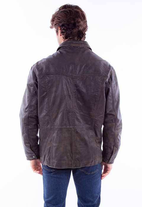Scully Leather Leatherwear Mens Black Snap Front Jacket - Scully Leather - Flyclothing LLC
