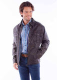 Scully Leather Leatherwear Mens Black Snap Front Jacket - Scully Leather - Flyclothing LLC