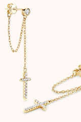 Moissanite 925 Sterling Silver Cross Earrings - Trendsi - Flyclothing LLC