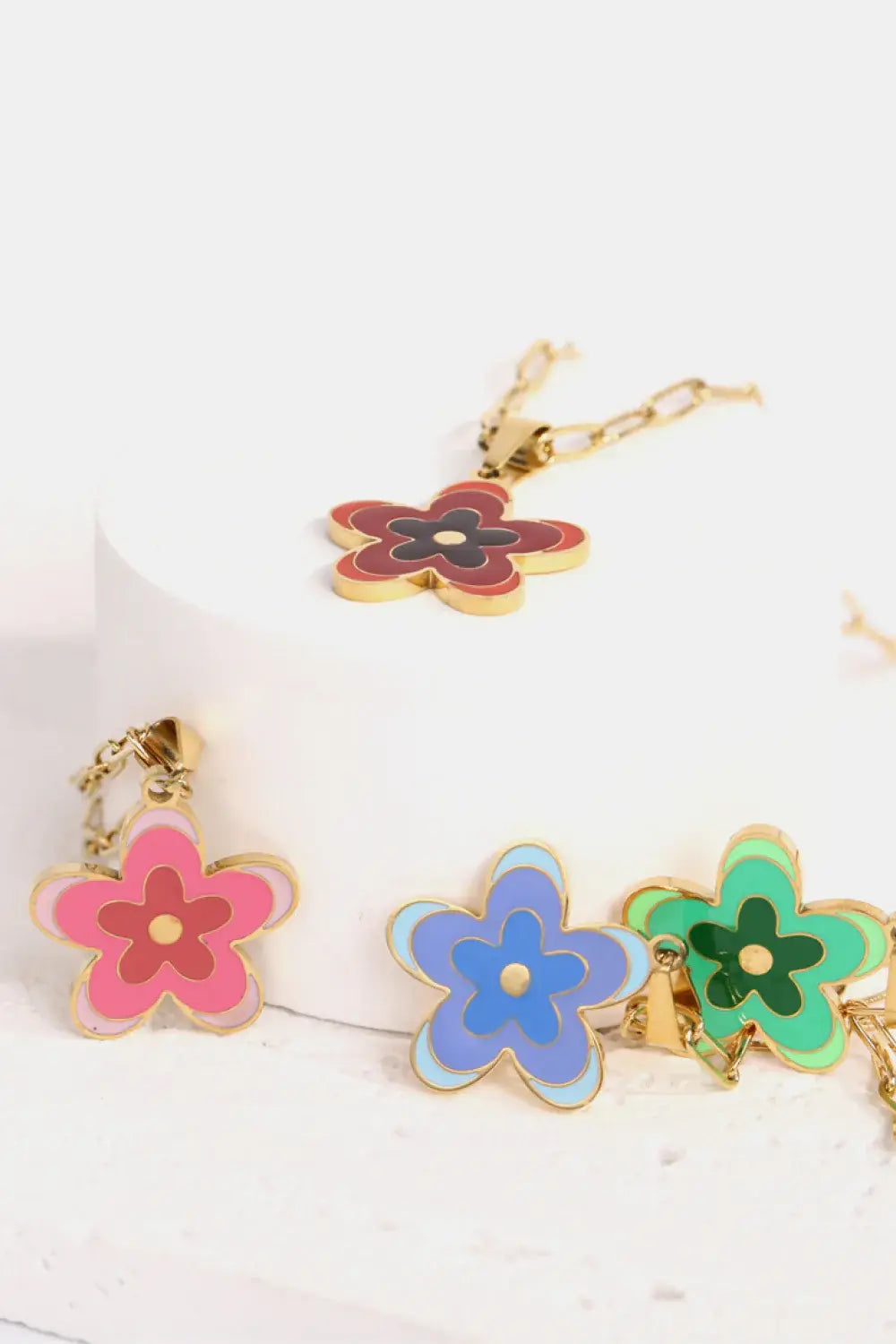 Flower Pendant Stainless Steel Necklace - Trendsi - Flyclothing LLC