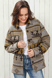 Geometric Collared Drop Shoulder Jacket - Trendsi - Flyclothing LLC