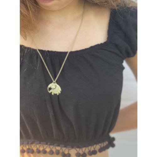 Elephant Pendant Brass Necklace - Flyclothing LLC