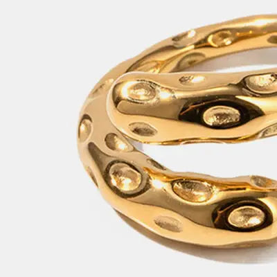 Titanium Steel Gold-Plated Bypass Ring - Trendsi - Flyclothing LLC