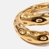 Titanium Steel Gold-Plated Bypass Ring - Trendsi