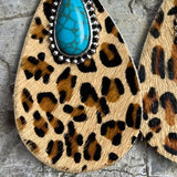 Artificial Turquoise Teardrop Earrings - Trendsi