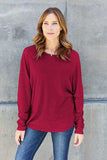 Double Take Full Size Round Neck Long Sleeve T-Shirt - Trendsi - Flyclothing LLC