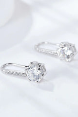 6-Prong Moissanite Drop Earrings - Trendsi - Flyclothing LLC