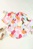 Printed Notched Neck Half Sleeve Blouse - Trendsi - Flyclothing LLC