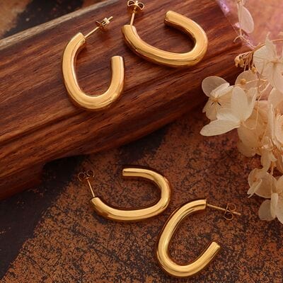 Titanium Steel Gold-Plated Earrings - Flyclothing LLC