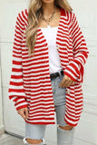 Striped Button Up Long Sleeve Cardigan - Trendsi - Flyclothing LLC