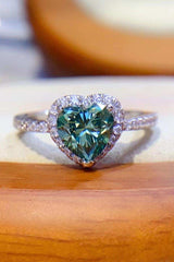 1-Carat Moissanite Heart Ring - Trendsi - Flyclothing LLC