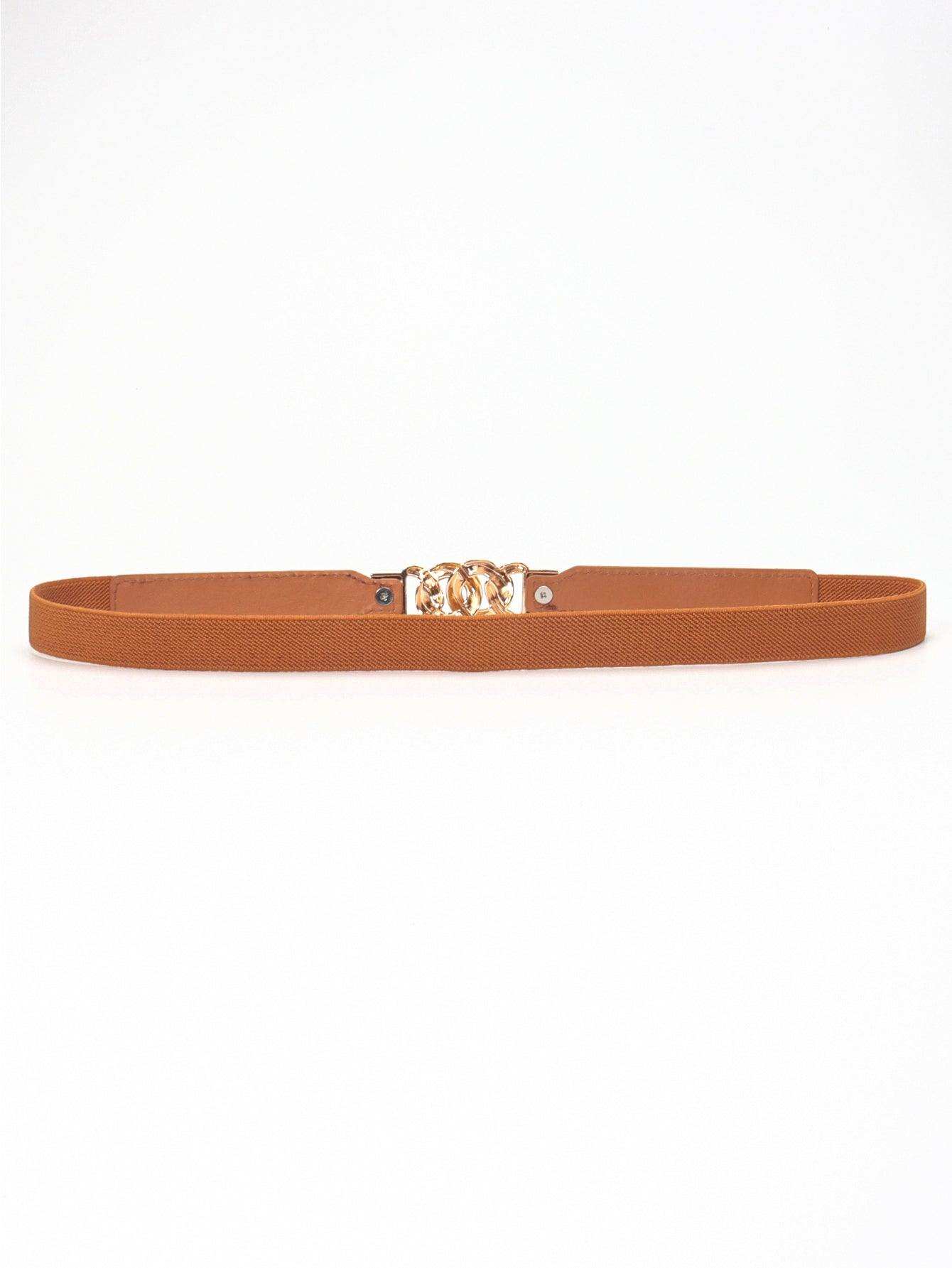 Zinc Alloy Buckle Elastic PU Belt - Trendsi - Flyclothing LLC