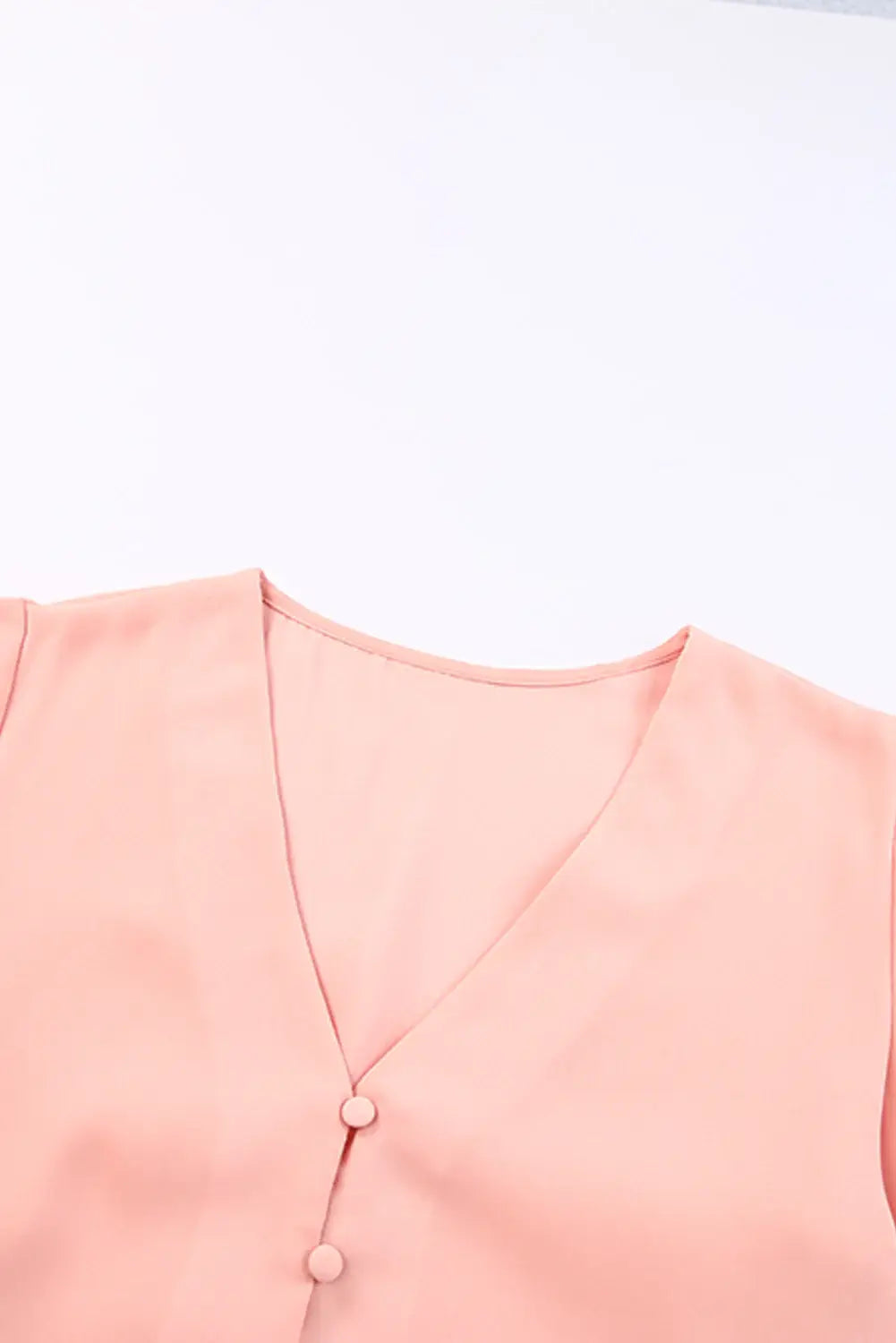 V-Neck Tie Hem Flutter Sleeve Blouse - Trendsi - Flyclothing LLC