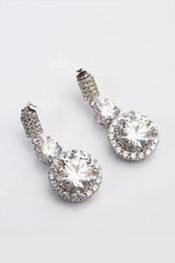 12 Carat Moissanite Platinum-Plated Drop Earrings - Trendsi