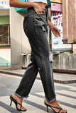 Distresssed Buttoned Loose Fit Jeans - Trendsi - Flyclothing LLC