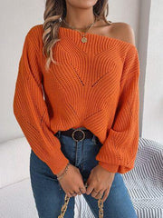 Openwork Long Sleeve Sweater - Trendsi
