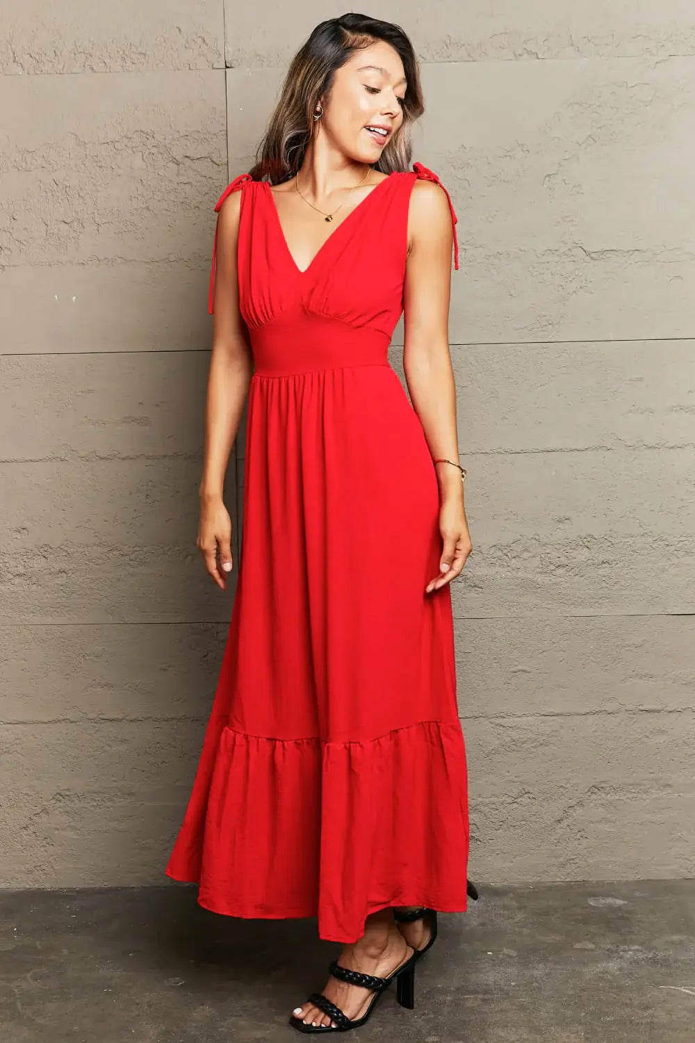 Drawstring V-Neck Sleeveless Dress - Trendsi - Flyclothing LLC