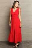 Drawstring V-Neck Sleeveless Dress - Trendsi