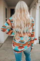 Printed Button Up Long Sleeve Shirt - Trendsi - Flyclothing LLC