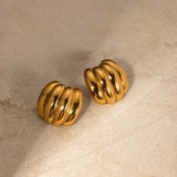 Stainless Steel Geometric Stud Earrings - Trendsi