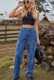 Loose Fit Long Jeans with Pockets - Trendsi