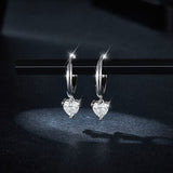 1 Carat Moissanite 925 Sterling Silver Heart Earrings - Trendsi
