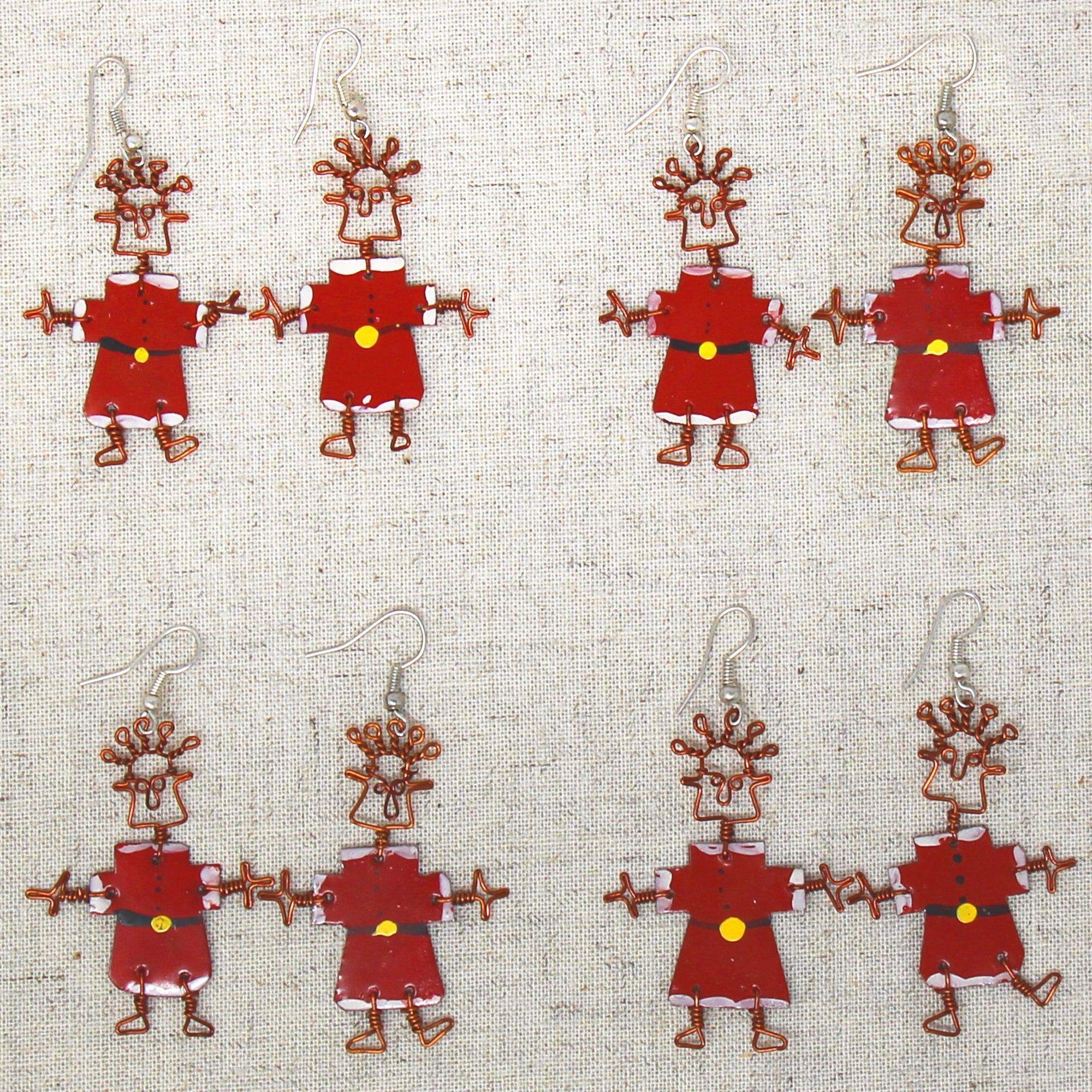 Dancing Girl Santa Earrings - Creative Alternatives - Creative Alternatives - Flyclothing LLC