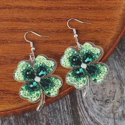 Lucky Clover Acrylic Dangle Earrings - Trendsi - Flyclothing LLC