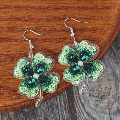 Lucky Clover Acrylic Dangle Earrings - Trendsi - Flyclothing LLC