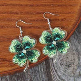 Lucky Clover Acrylic Dangle Earrings - Trendsi - Flyclothing LLC