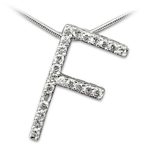 Alamode Rhodium Brass Pendant with AAA Grade CZ in Clear - Alamode