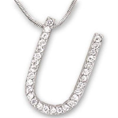 Alamode Rhodium Brass Pendant with AAA Grade CZ in Clear - Alamode