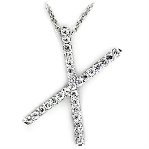Alamode Rhodium Brass Pendant with AAA Grade CZ in Clear - Alamode