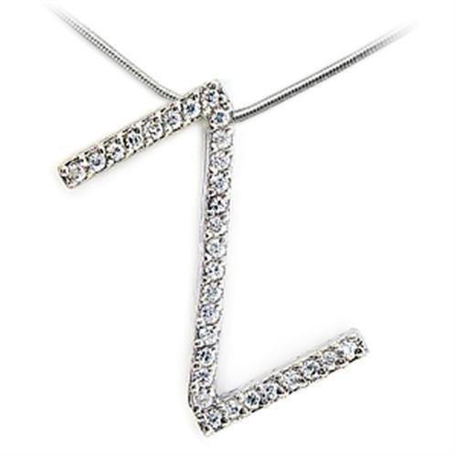 Alamode Rhodium Brass Pendant with AAA Grade CZ in Clear - Alamode
