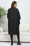 Lantern Sleeve Open Front Pocketed Cardigan - Trendsi - Flyclothing LLC