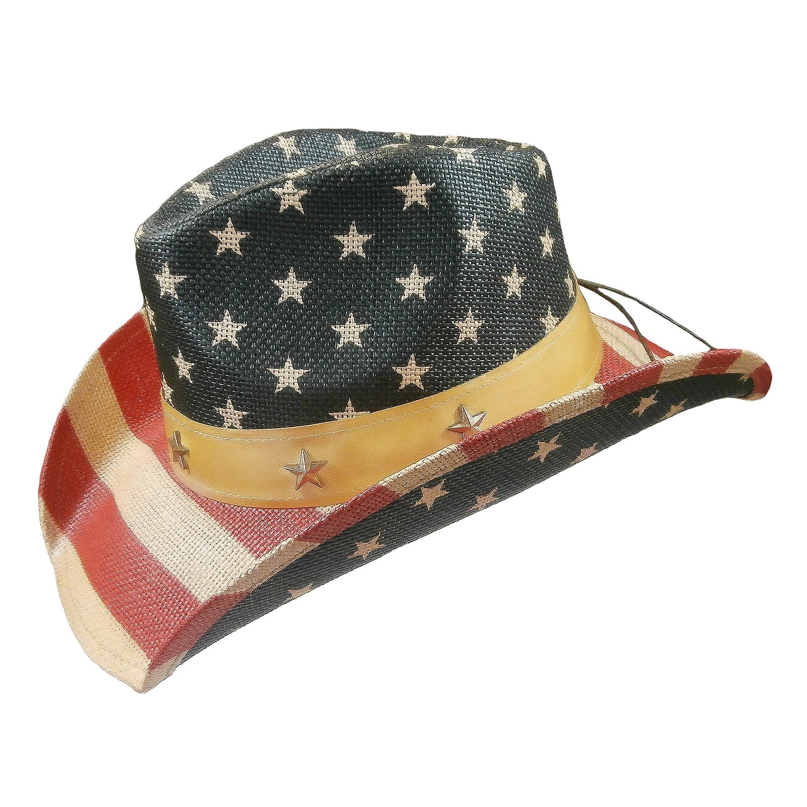 Rockmount Clothing American Flag Raffia Straw Western Cowboy Hat