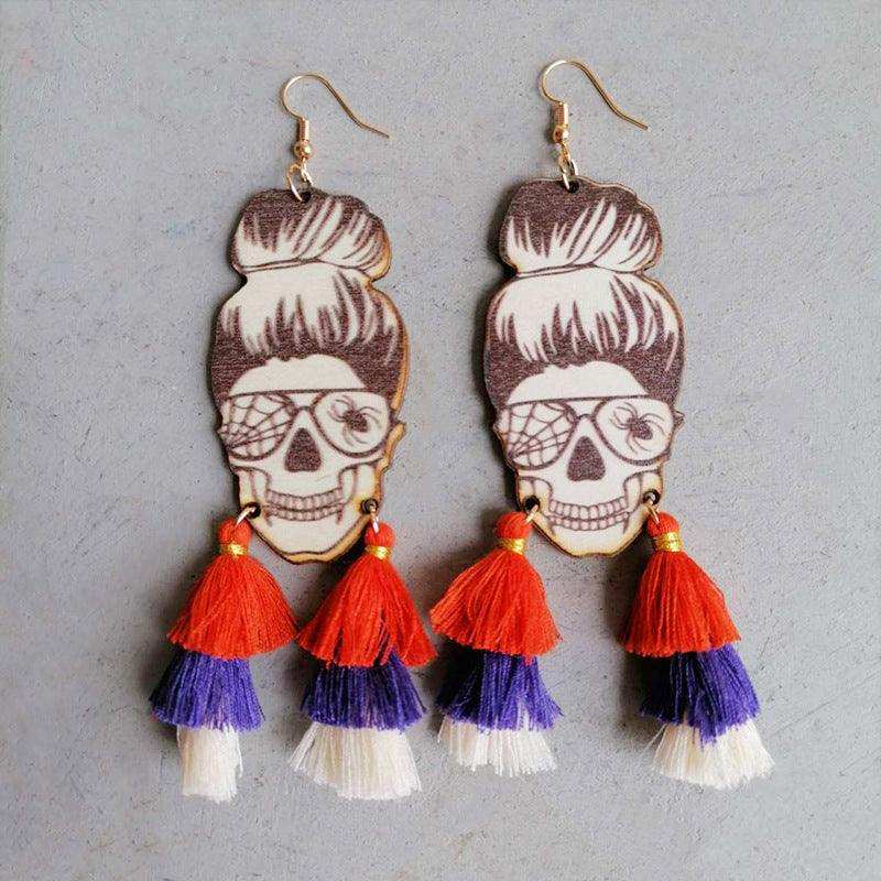 Spider Grandma Tassel Detail Dangle Earrings - Trendsi - Flyclothing LLC