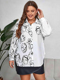 Plus Size Printed Longline Shirt - Trendsi