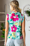 Floral Print Ruffle Shoulder Blouse - Trendsi - Flyclothing LLC