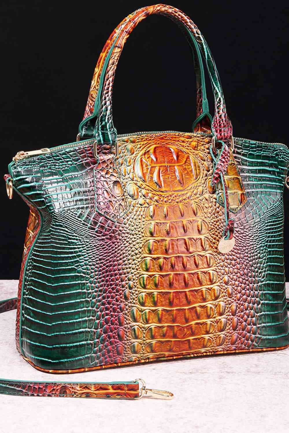 Gradient PU Leather Handbag - Trendsi - Flyclothing LLC