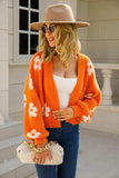 Floral Open Front Fuzzy Cardigan - Trendsi - Flyclothing LLC