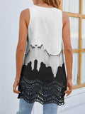 Printed V-Neck Tank - Trendsi - Flyclothing LLC