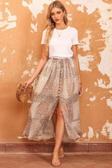 Floral Buttoned Front Slit Skirt - Trendsi - Flyclothing LLC