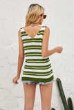 Striped V-Neck Knit Tank - Trendsi - Flyclothing LLC