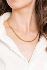18K Gold Plated Curb Chain Necklace - Trendsi - Flyclothing LLC