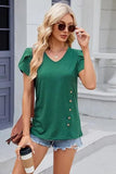 V-Neck Short Sleeve T-Shirt - Trendsi