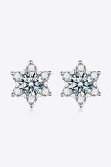 2 Carat Moissanite Floral Stud Earrings - Trendsi