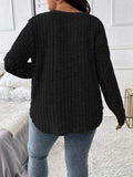 Plus Size V-Neck Long Sleeve T-Shirt - Trendsi - Flyclothing LLC